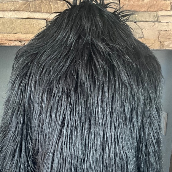 Zadig & Voltaire  FRIDAS Black Faux Fur Jacket Party Rocker Holiday Glam EU36 - Picture 5 of 11